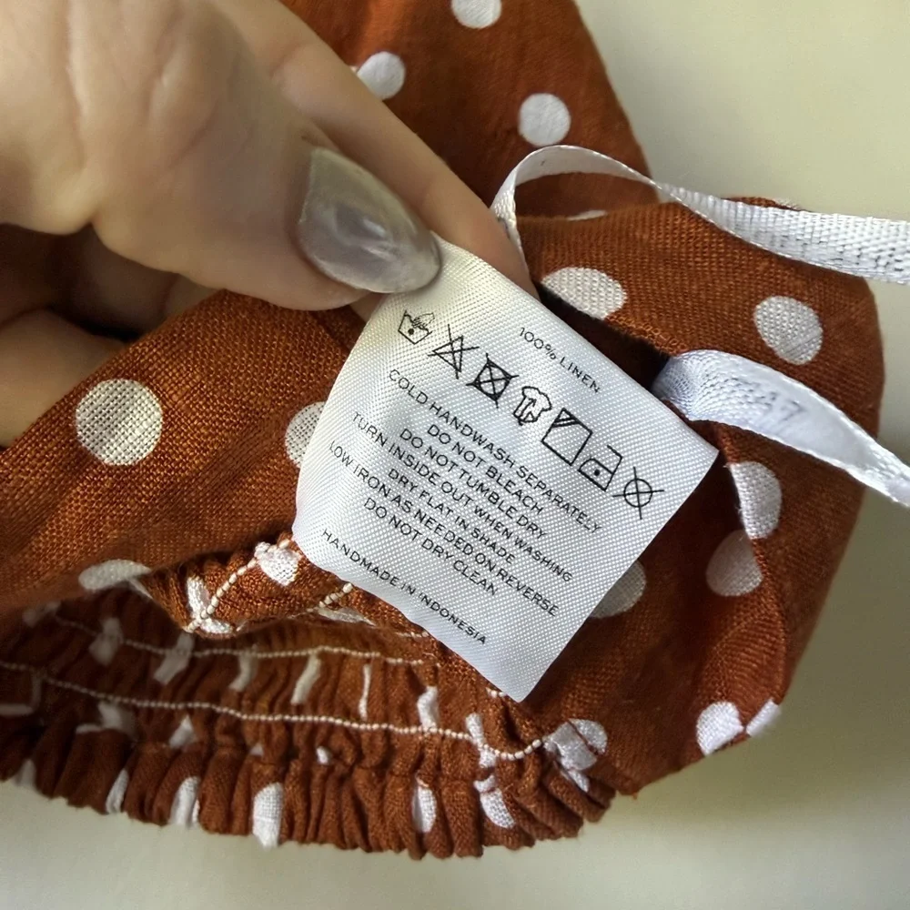 Faithfull the Brand Garnier Top in Cinnamon Polka Dot S